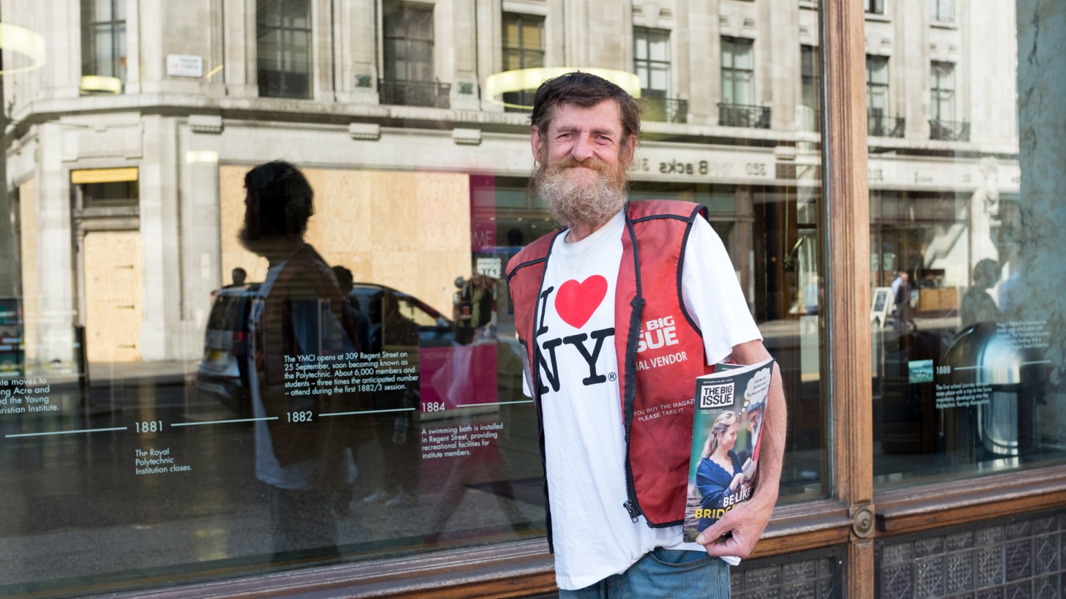 Big Issue vendor John Byrne