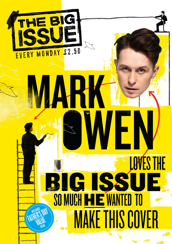 Mark Owen designs the Big Issue cover