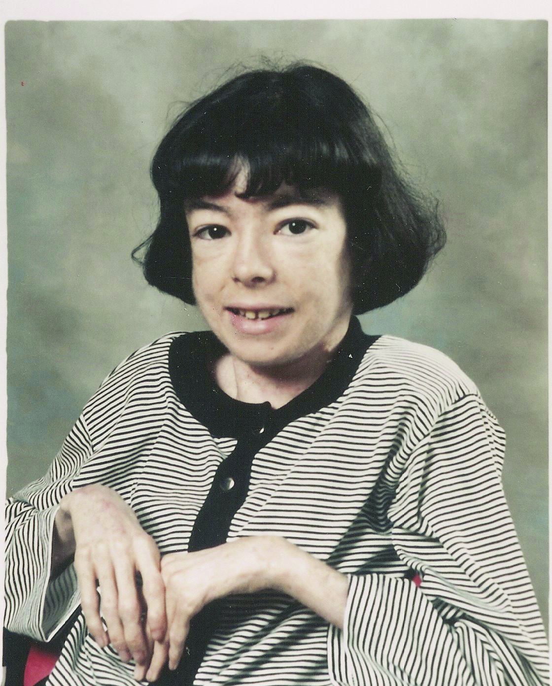 Liz Carr as a teenager in 1988