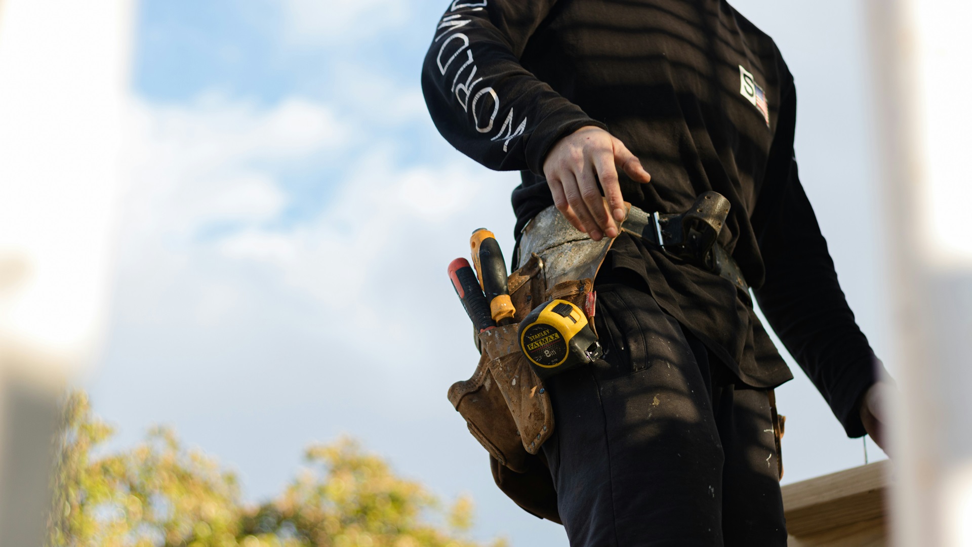 a builder working on social housing