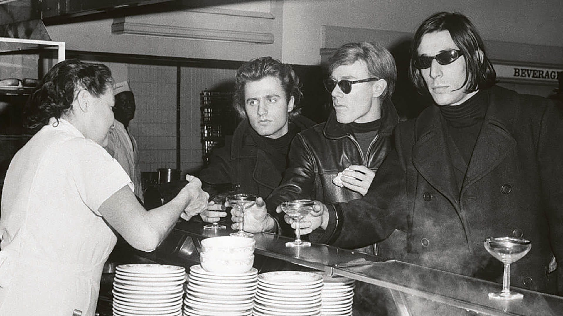 Gerard Malanga, Andy Warhol and John Cale in 1966