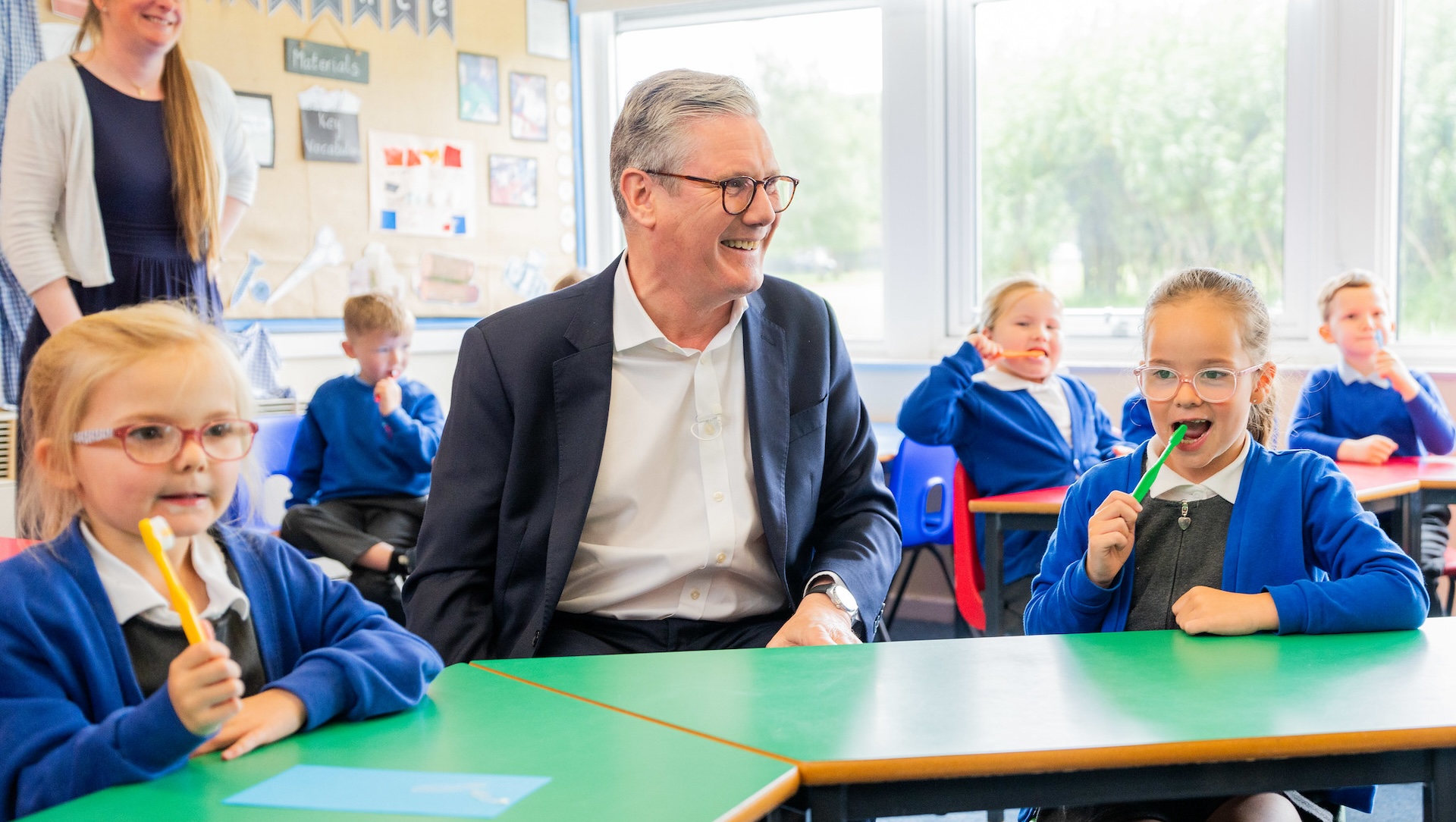 keir starmer visits a school