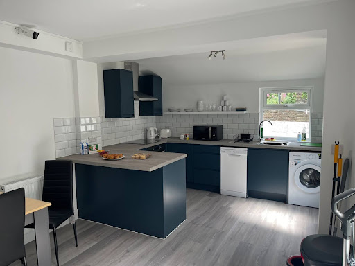 A view inside the housing project in Eastbourne. Pictured is a new, modern kitchen and sitting area