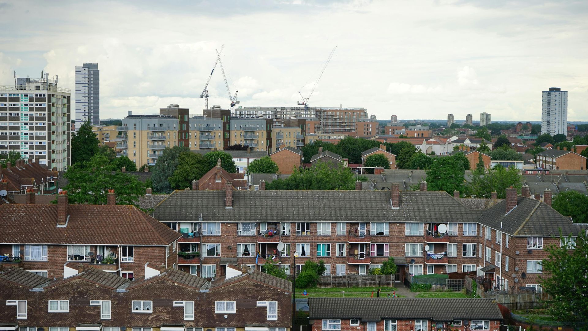 View of houses and city skyline to illustrate story on temporary accommodation