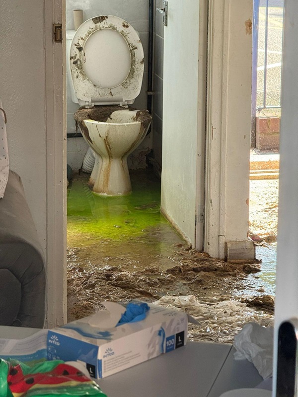 private tenant Decoda Smith saw sewage flood his property