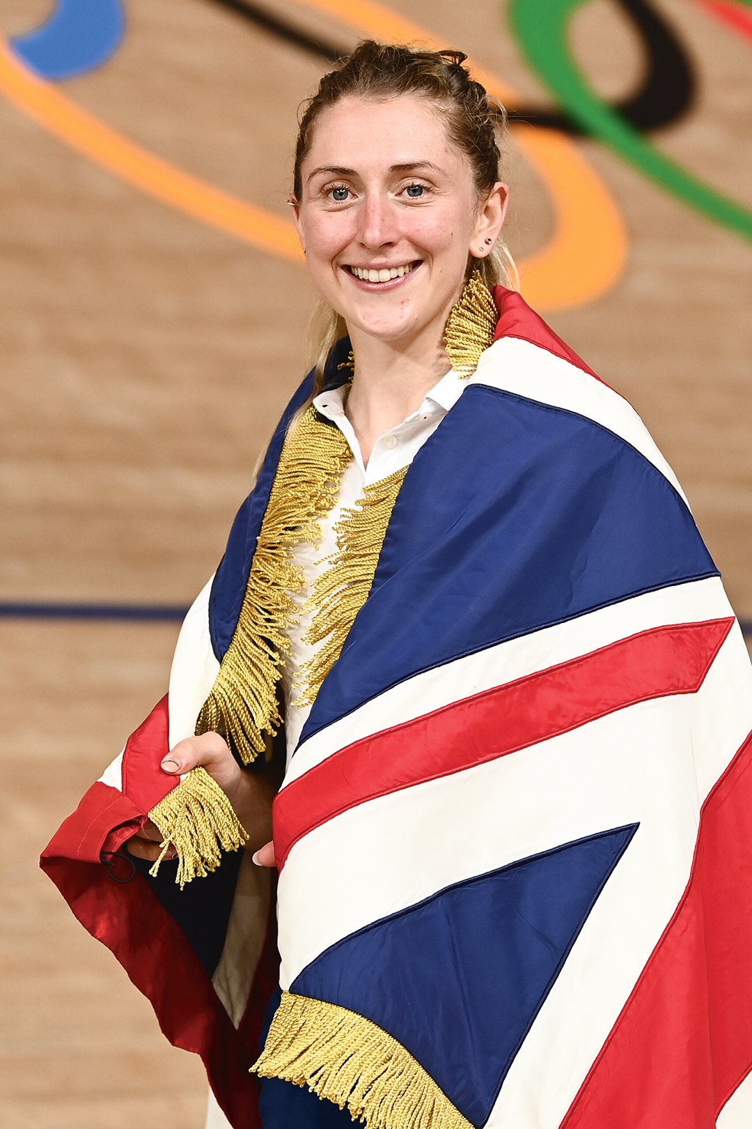 Laura Kenny as Team GB’s flag bearer for the closing ceremony of the Tokyo Olympics