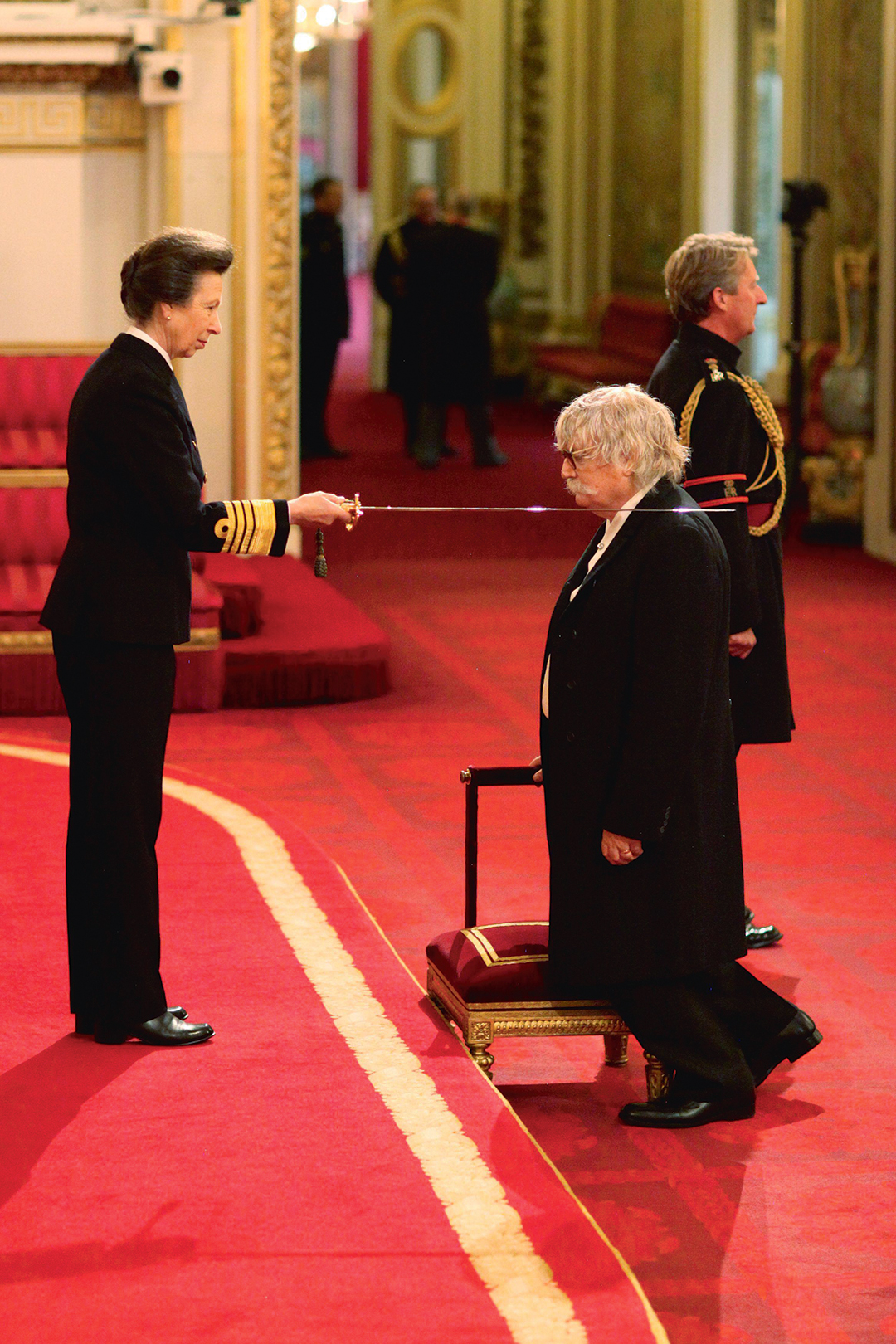 Sir Karl Jenkins being knighted by the Princess Royal in 2015