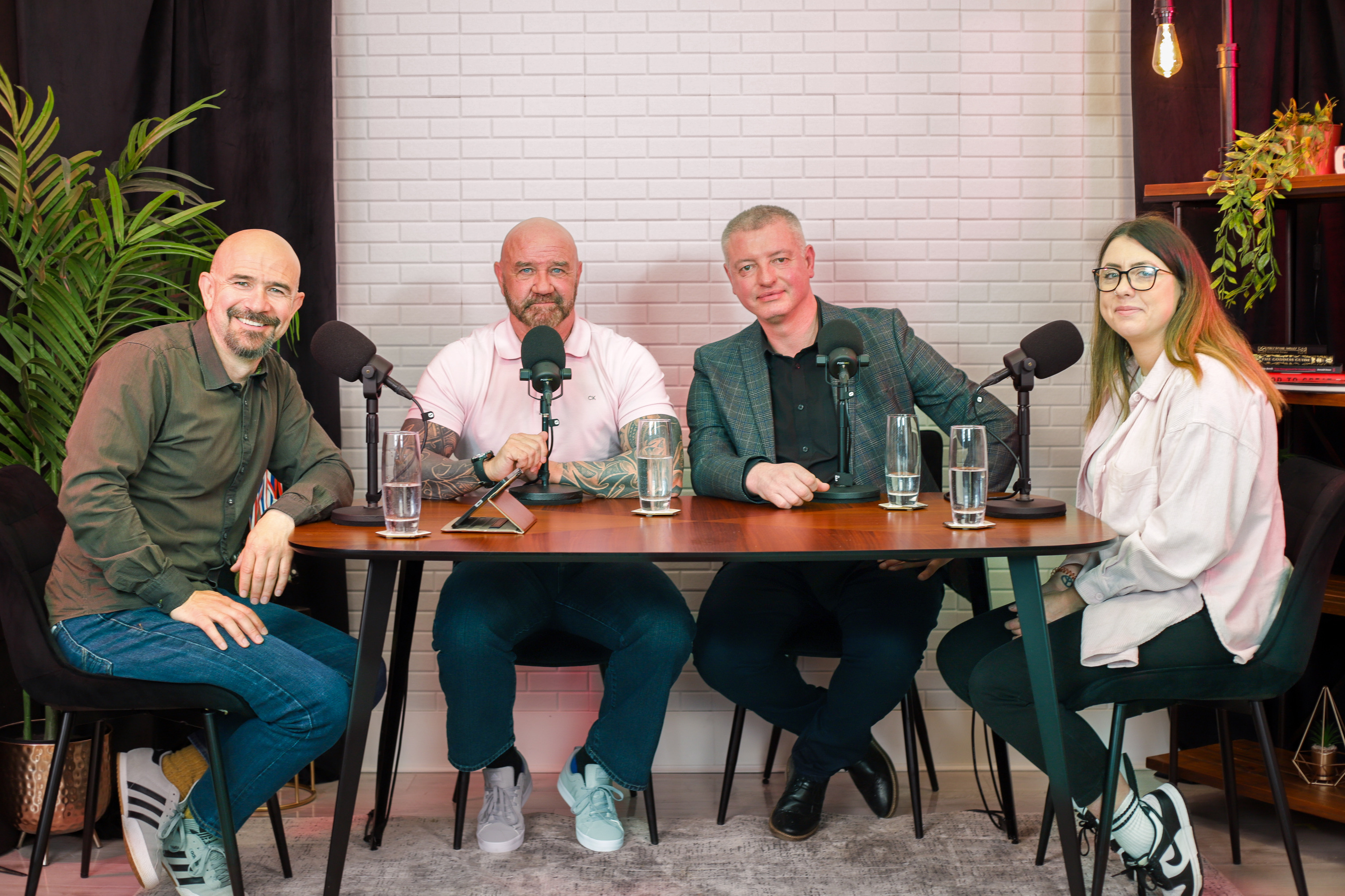 The Hope in Hell podcast episode one  line-up (l-r) host Chris Connel, guest Tom Batty, co-host Gary Crooks and guest Rosie Dwyer