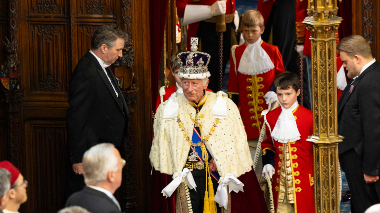 The King arrives for the State Opening of Parliament