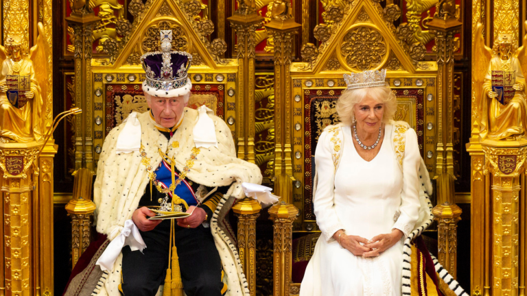 The King addresses the House of Lords at the State Opening of Parliament