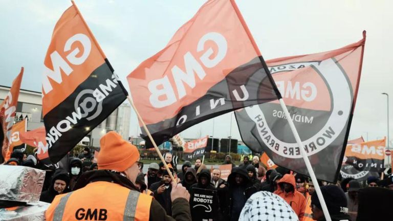 A GMB union protest