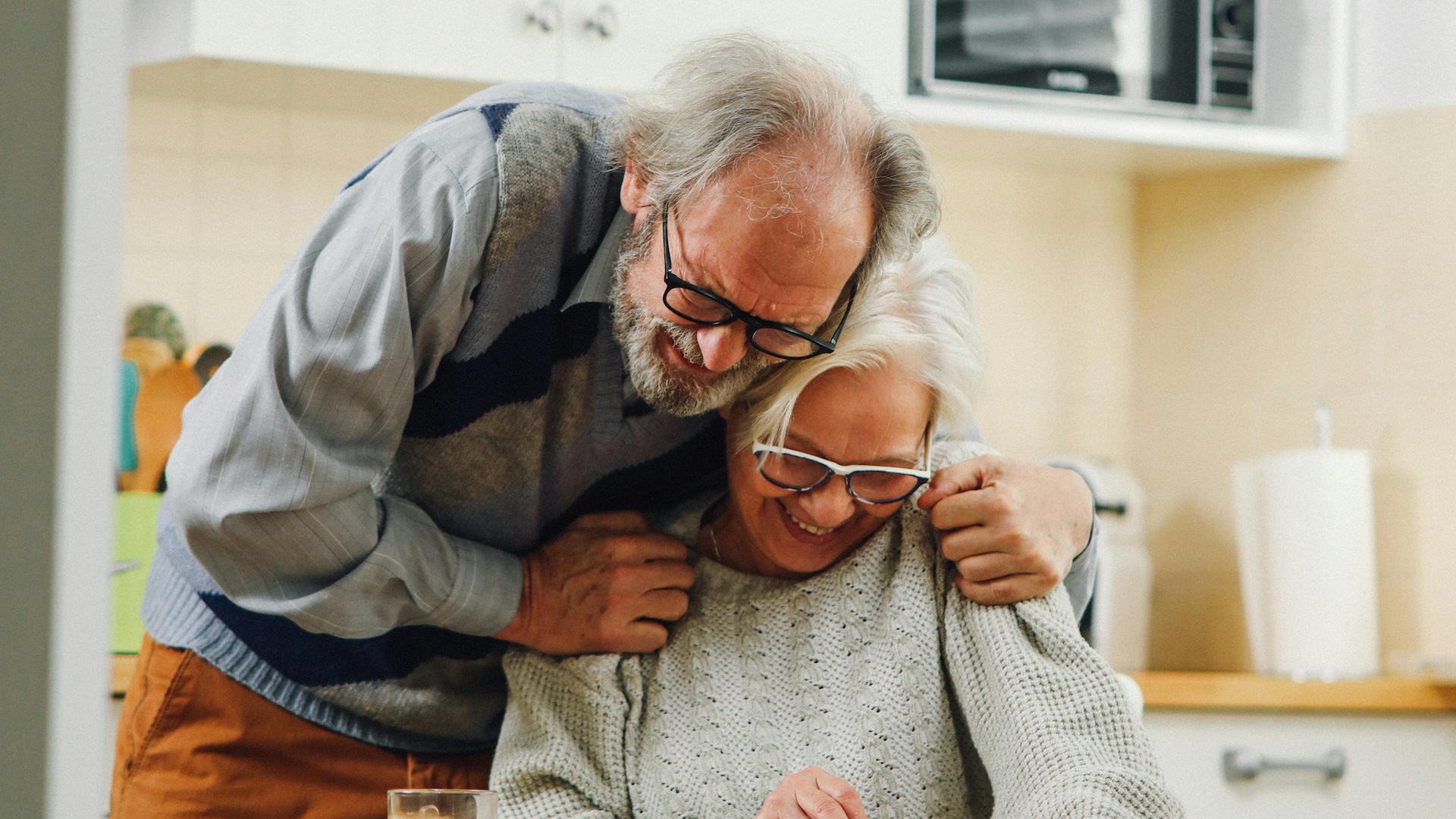 Elderly couple happy