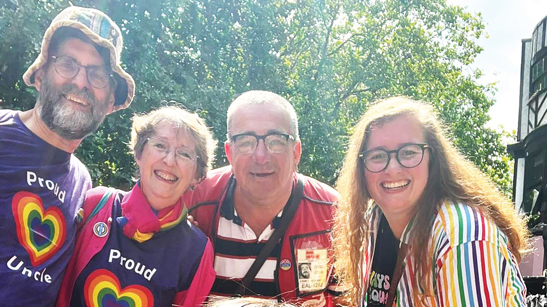 The Dunn family with Norwich Big Issue vendor Simon Gravell