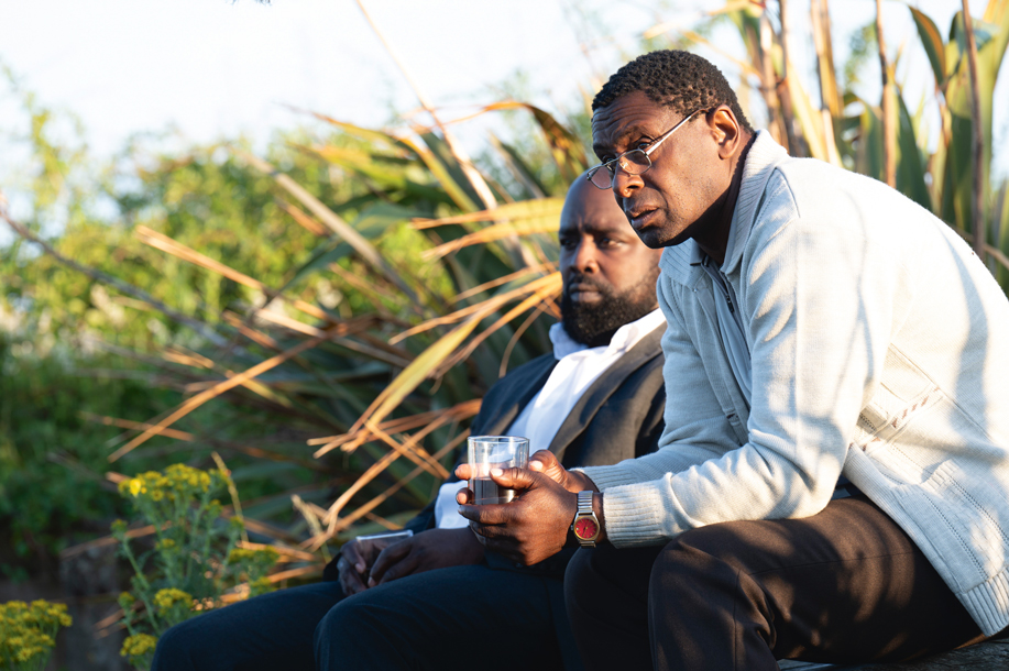 Michael Balogun as Harry Summers and David Harewood as Denis Bottomley in Sherwood S2