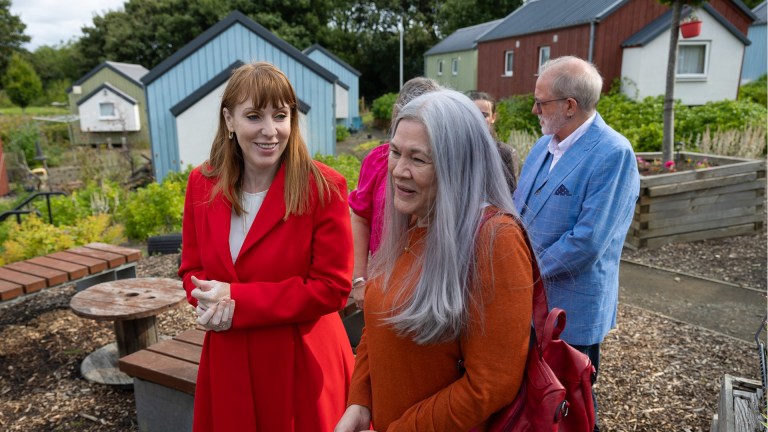 Angela Rayner visits Social Bite homeless village in Edinburgh