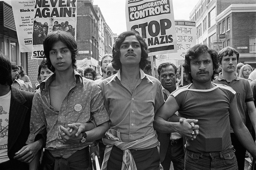 Anti-racism protesters on Curtain Road, 20 August 1978