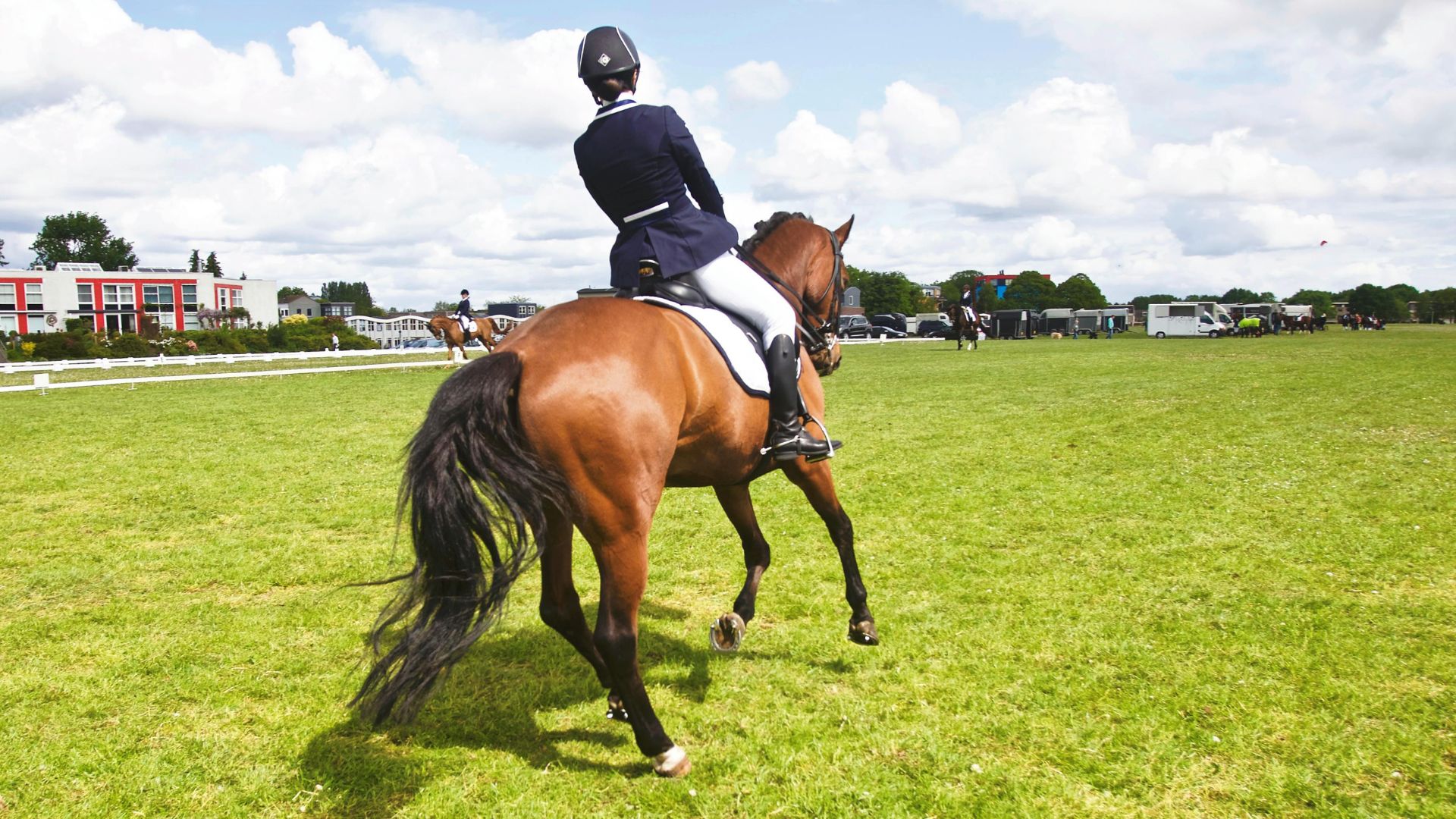 Stock image of a person competing in equestrian events