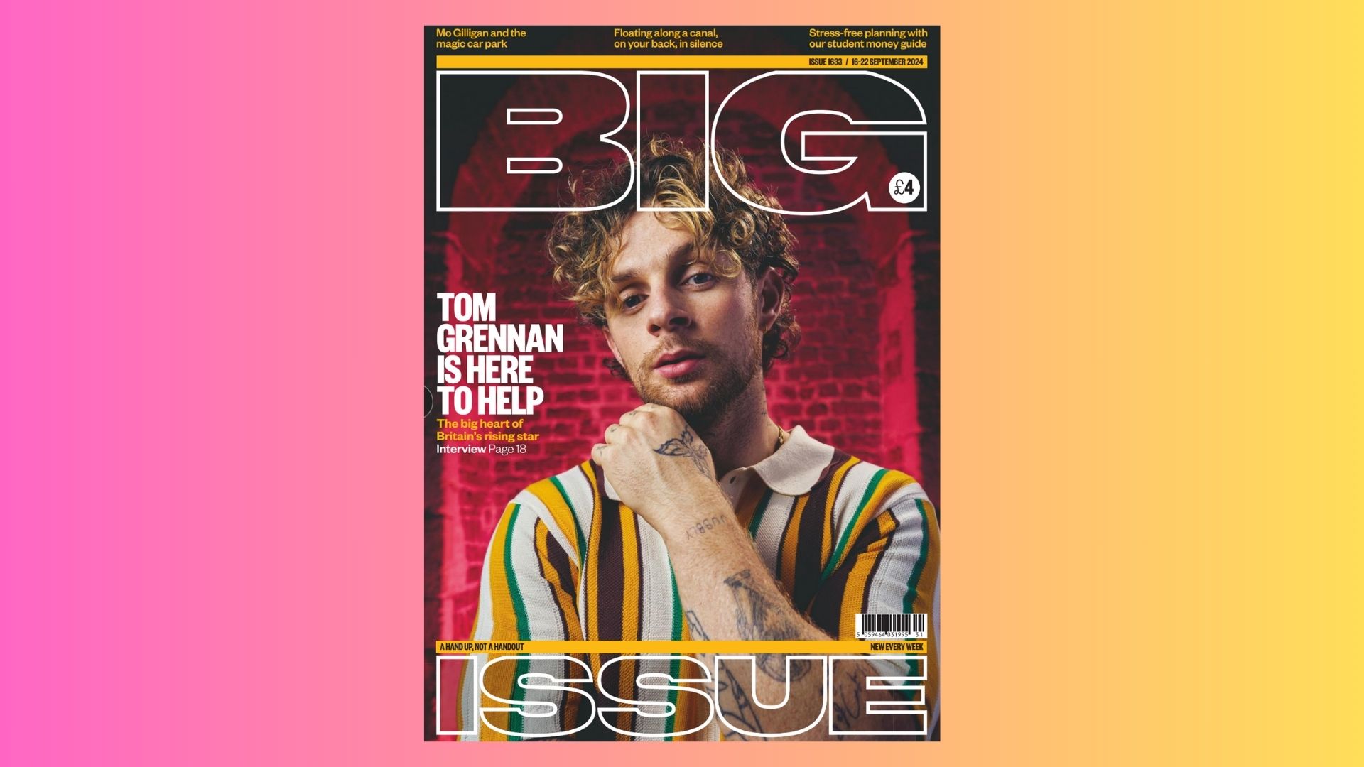 Tom Grennan on the cover of Big Issue number 1633