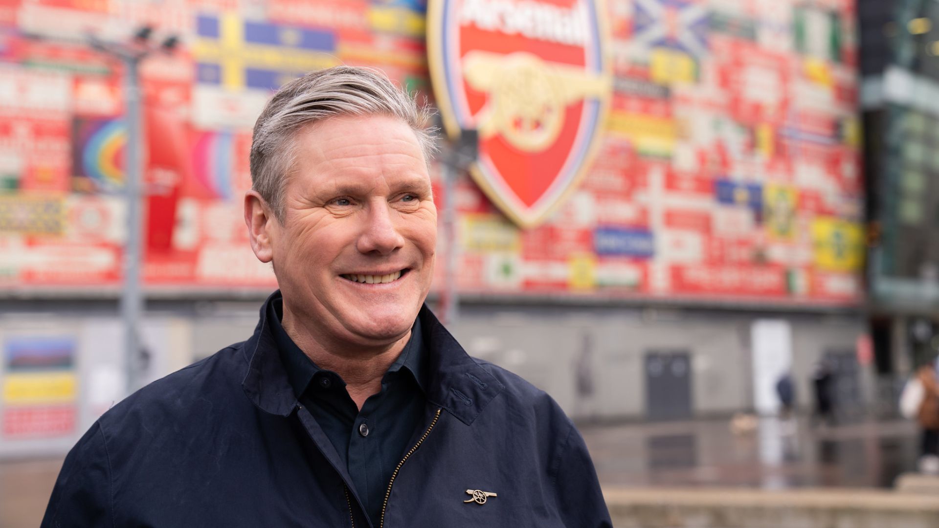 Keir Starmer during a Sky Sports interview at Emirates Stadium