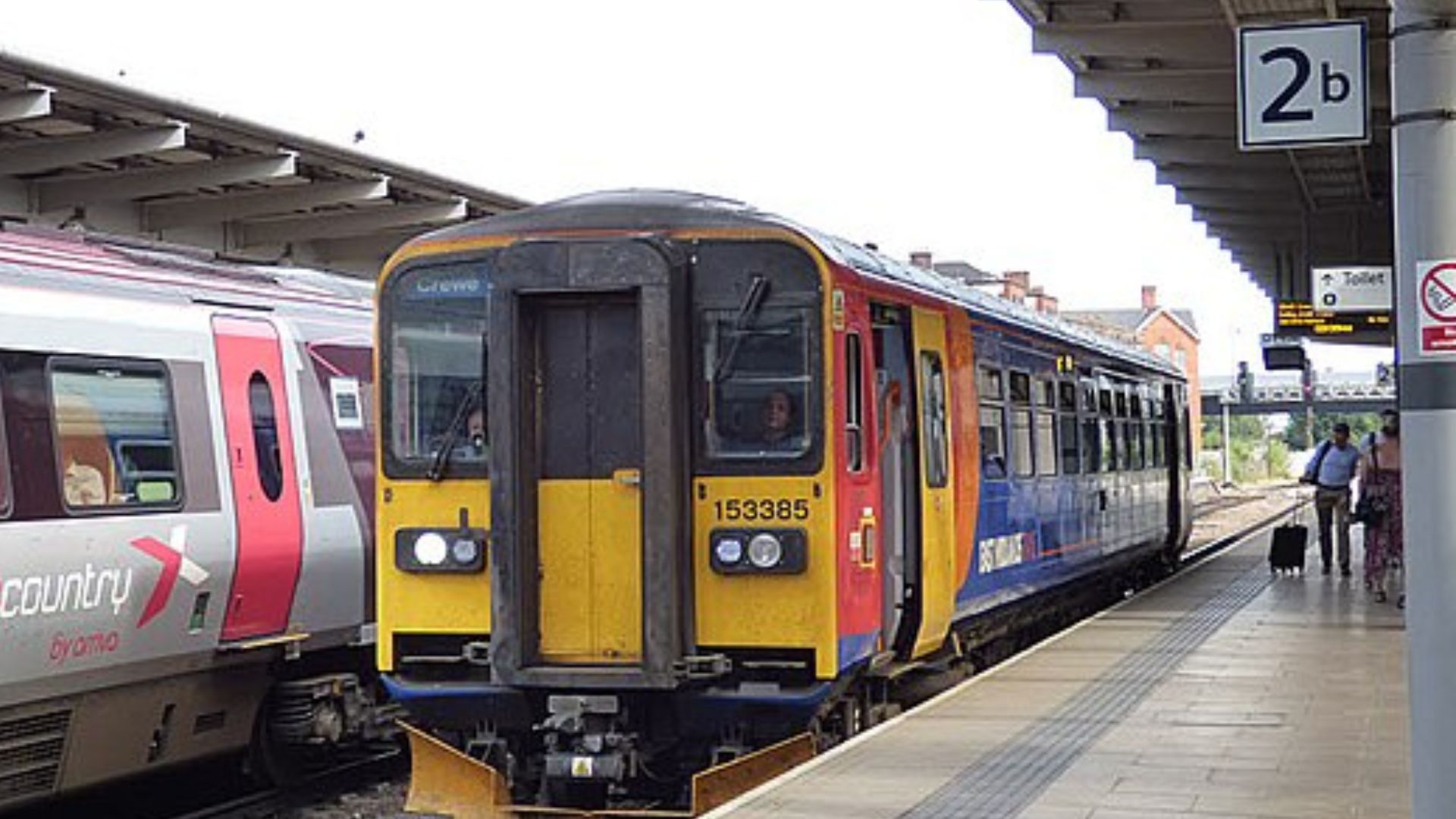 Stock image of a train leaving a station