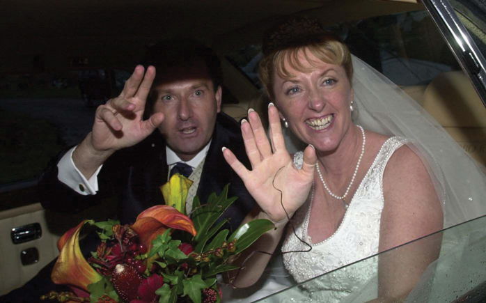 Daniel O'Donnell and wis wife on their wedding day in 2002