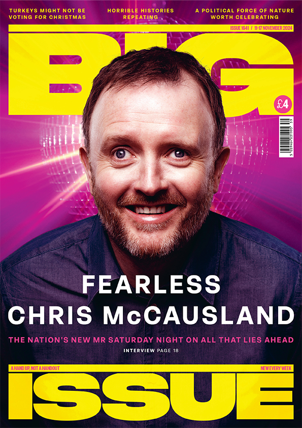 Chris McCausland on the cover of the Big Issue