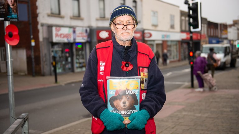 Big Issue vendor Michael Turner in Bristol