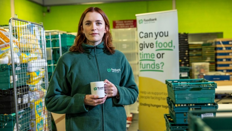 Charlotte Ritchie at Trussell food bank