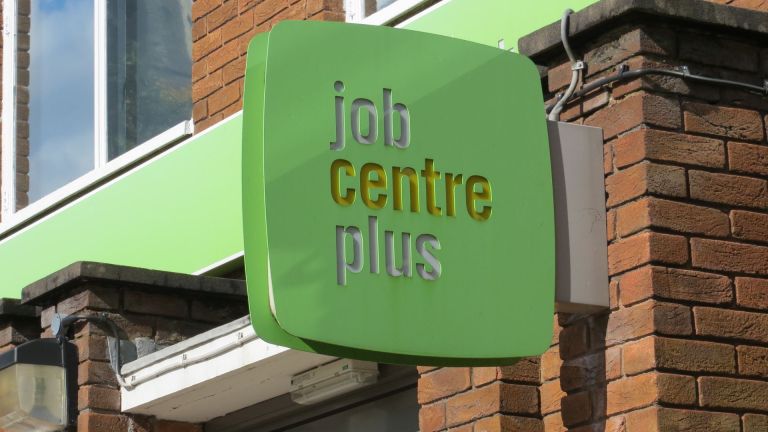 Stock image of a Job Centre Plus sign