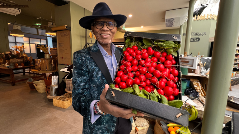 Wilfred Emmanuel-Jones, aka The Black Farmer, in his Brixton farm shop.