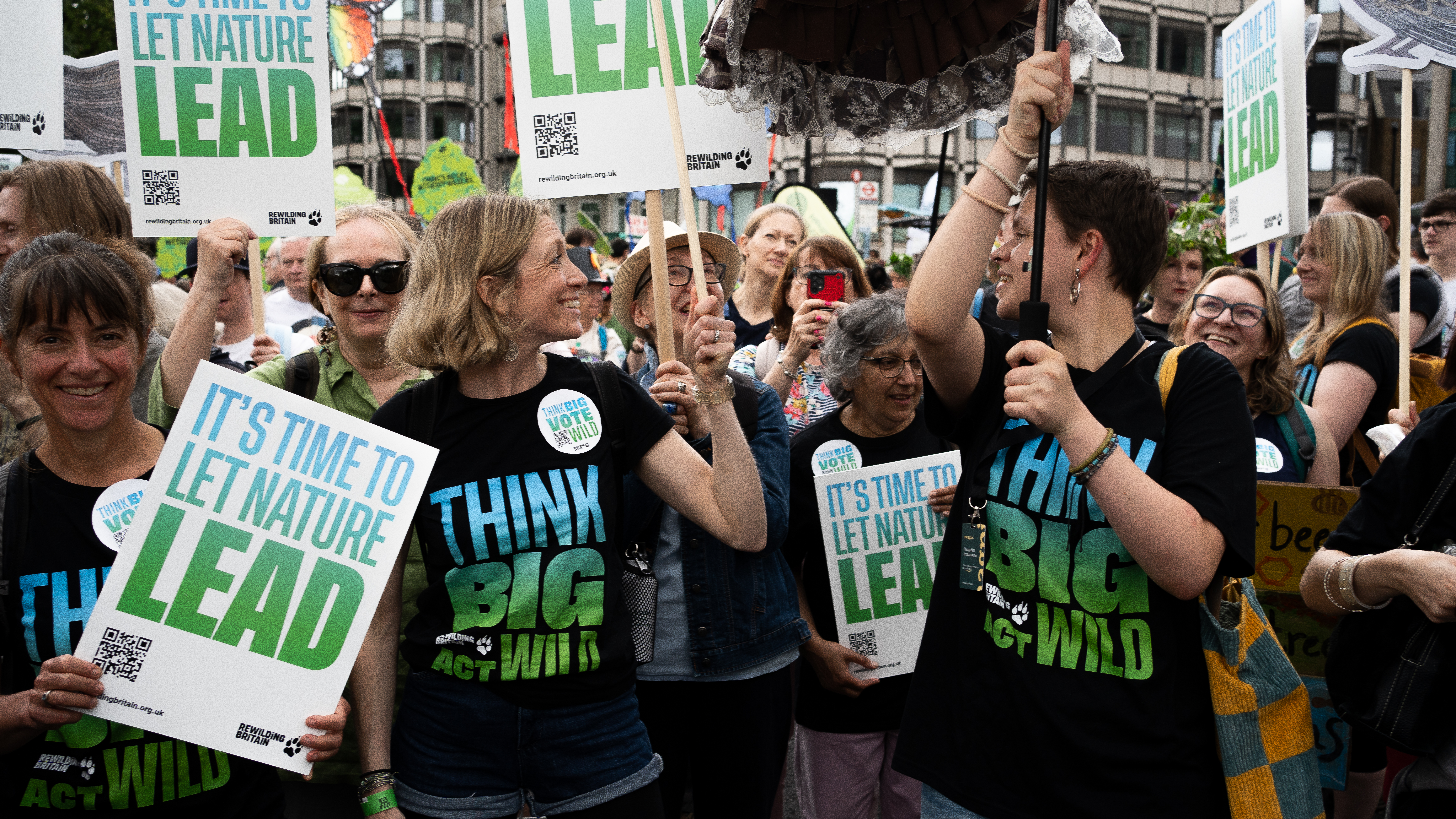 Protesters at the Restore Nature Now march