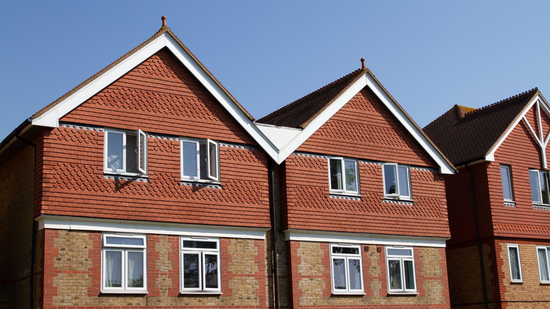 Stock image of semi-detached houses