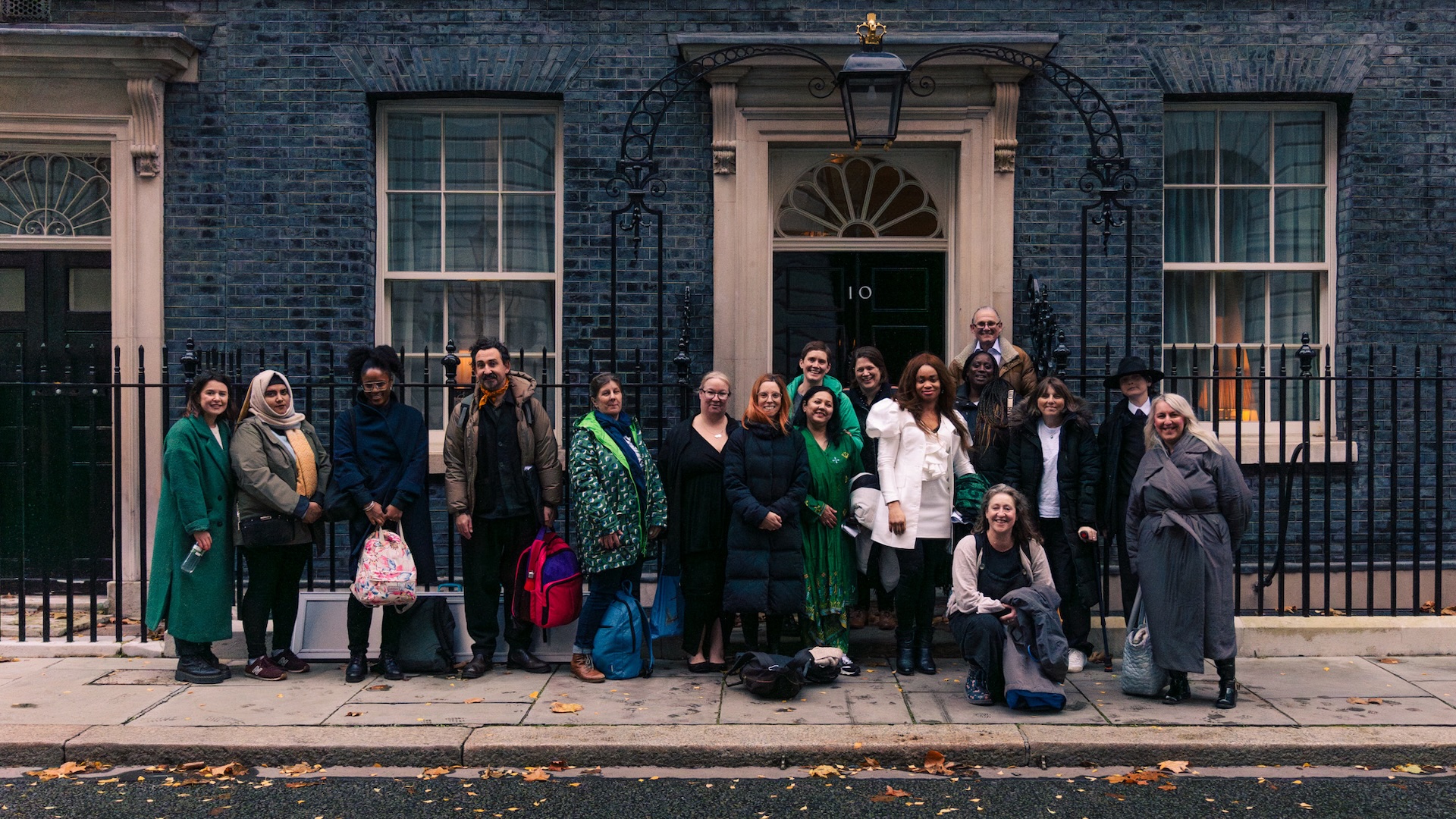 the participants outside downing street