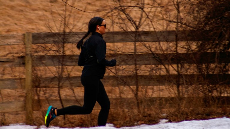 a woman running