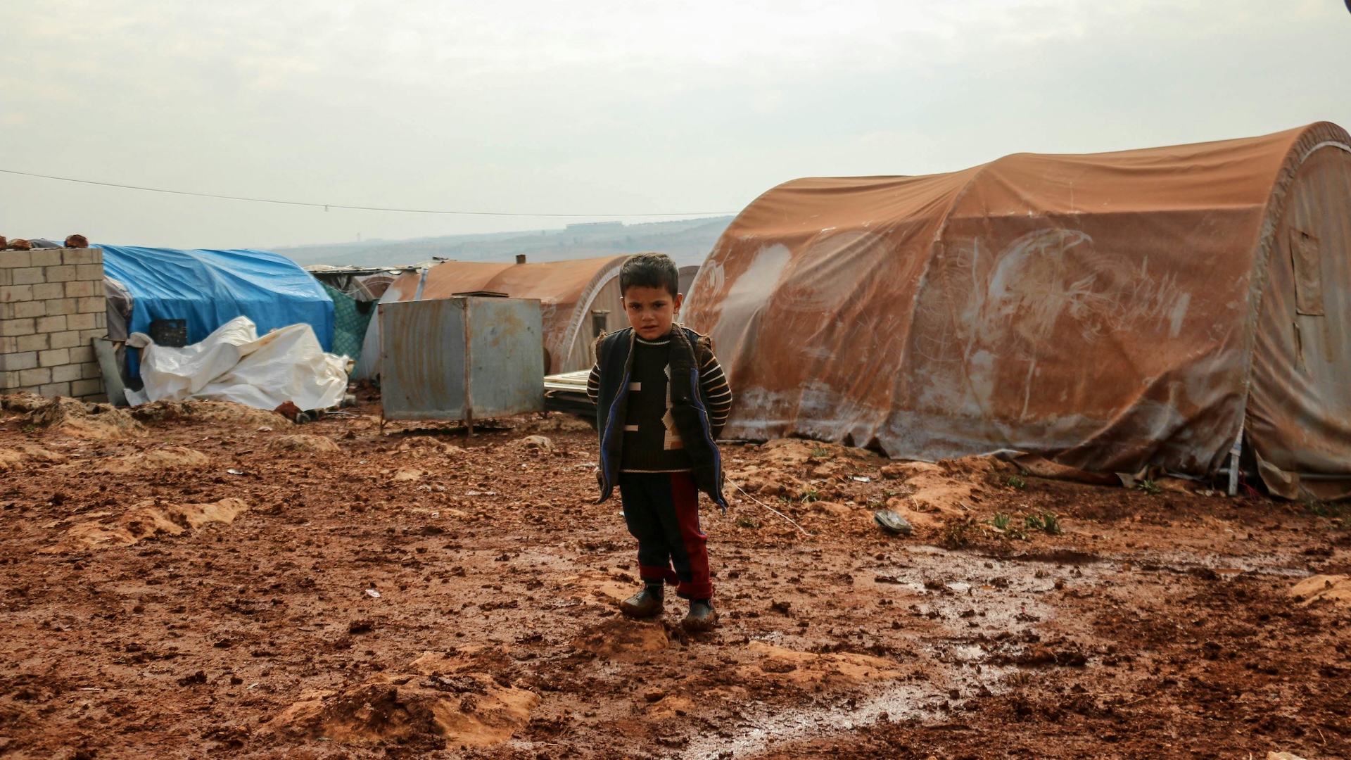 child in a refugee camp