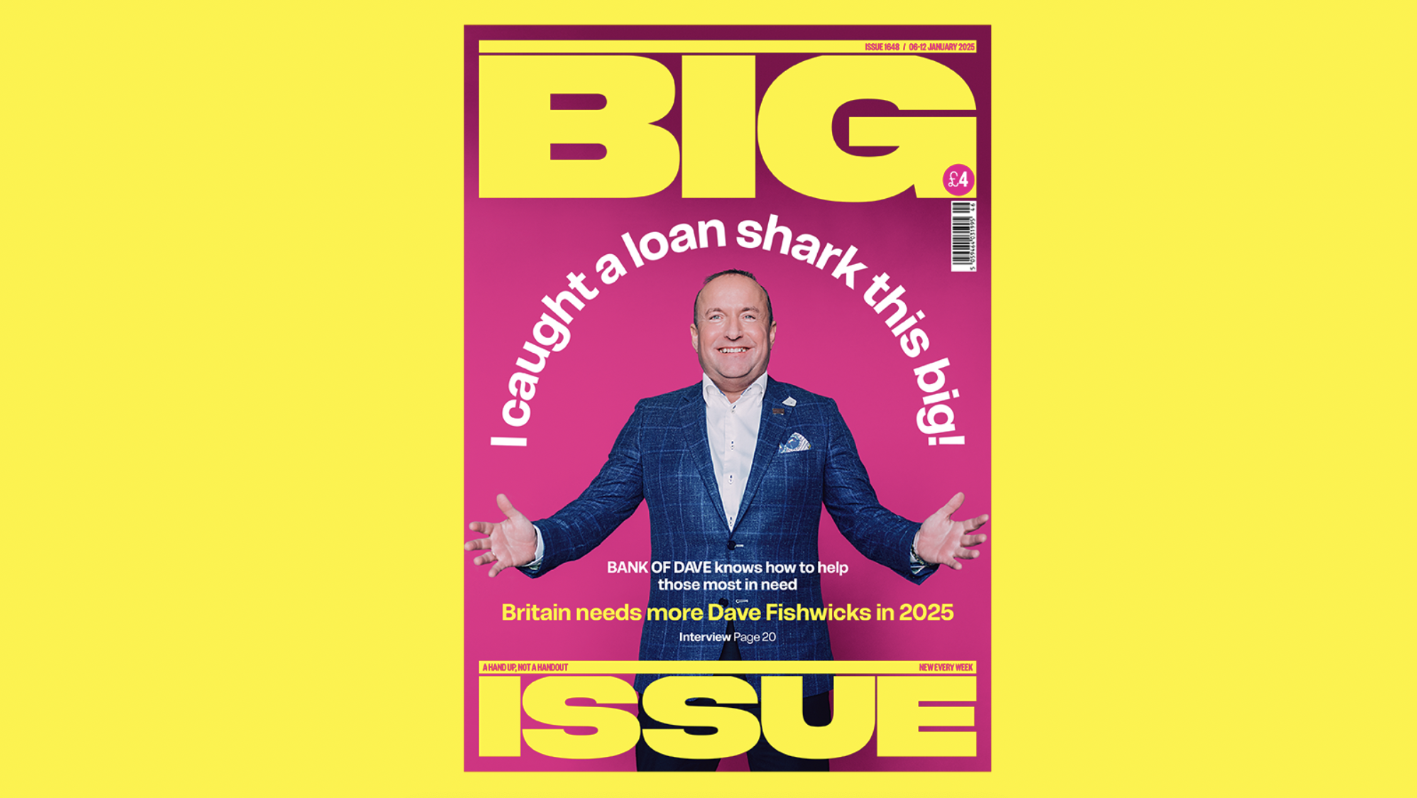 The cover of Big Issue edition 1649, featuring Bank of Dave's Dave Fishwick