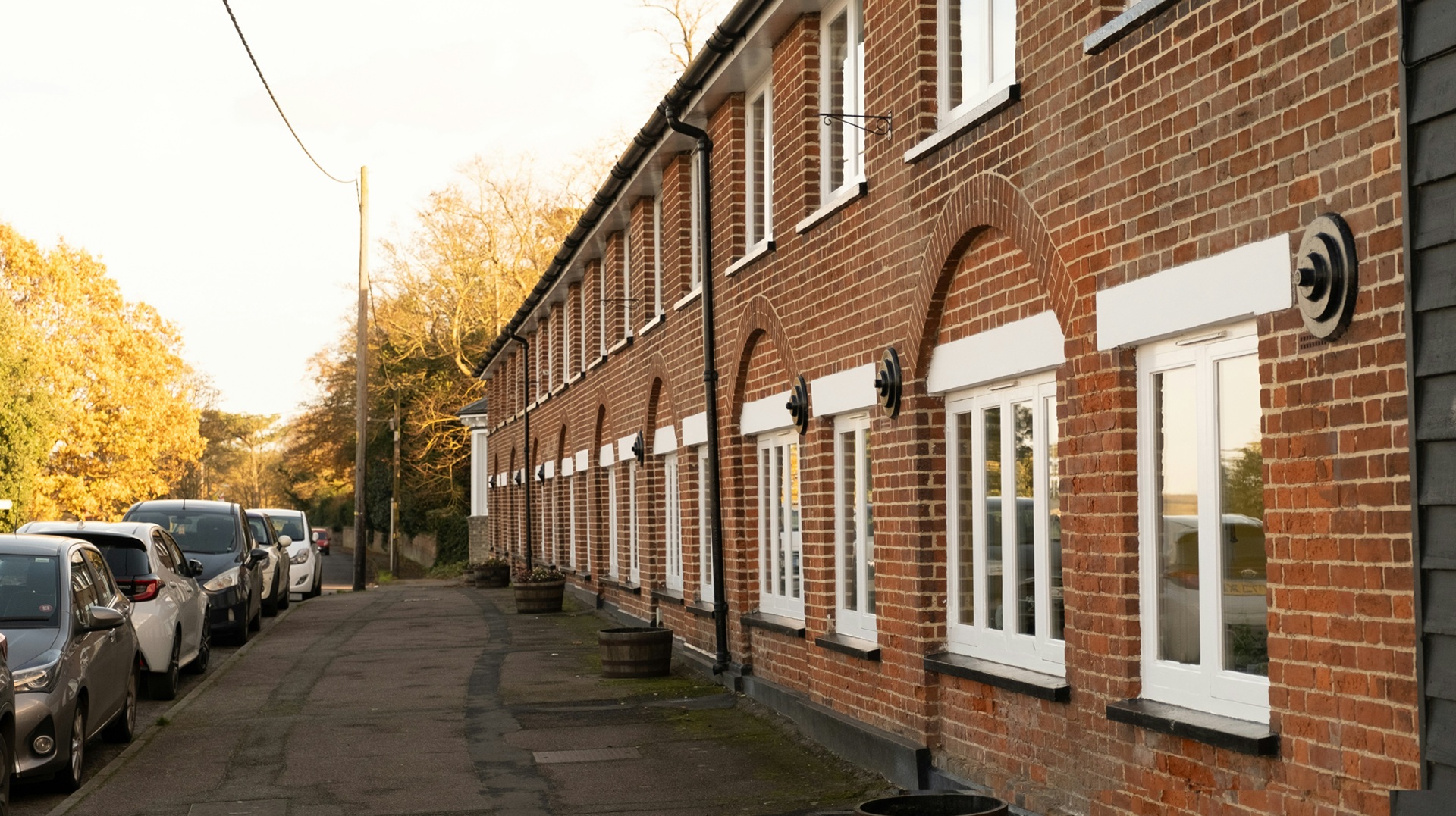 a row of homes in the UK