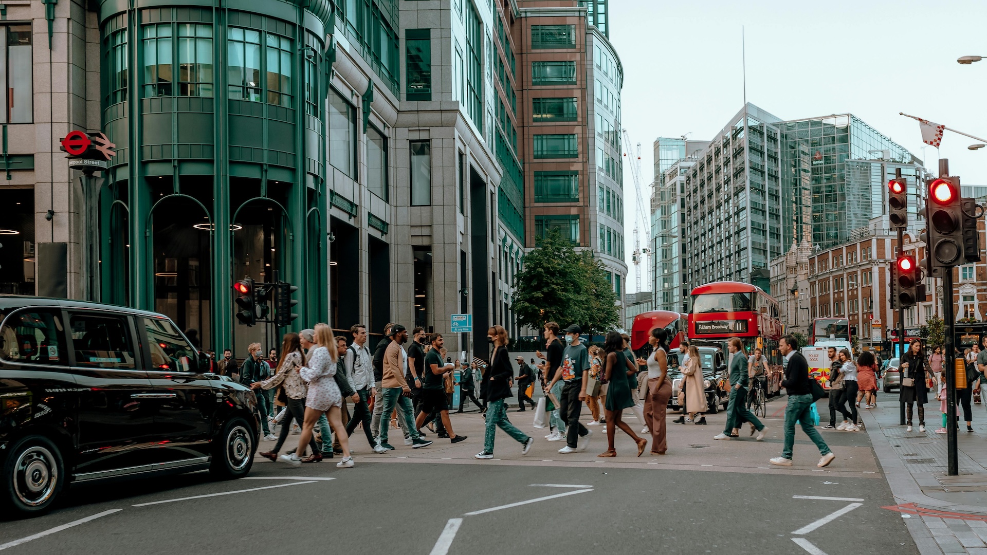 people walking in london