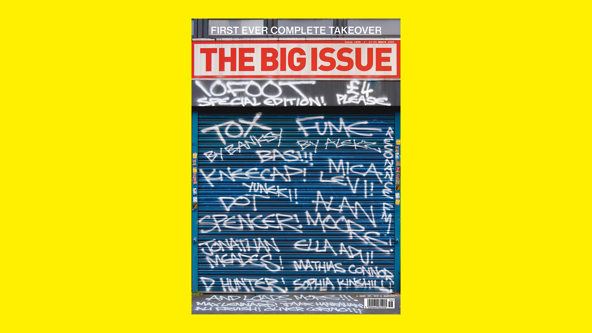 Big Issue cover of 10Foot special on a yellow background