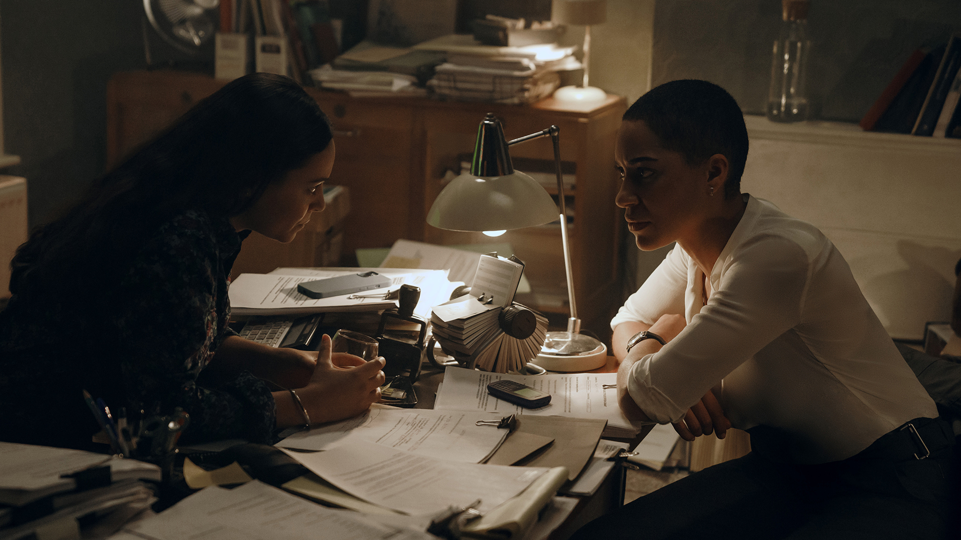 Aysha Kala and Cush Jumbo in Criminal Record