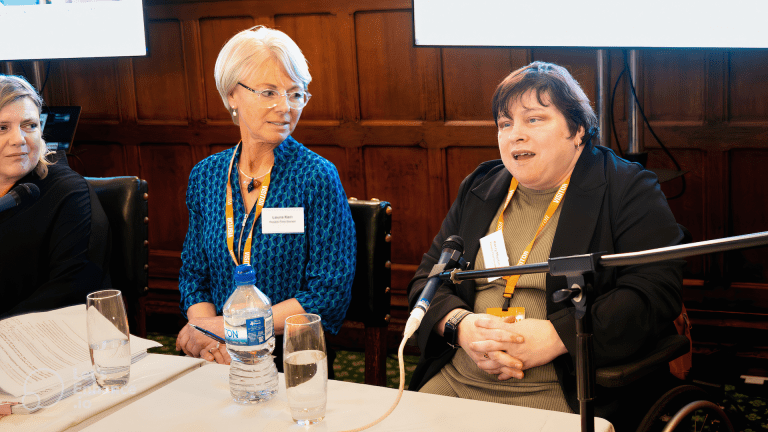 Kerry Martin speaking at the report launch event in the Houses of Parliament on 6th Feb. Credit: Maya Roberts