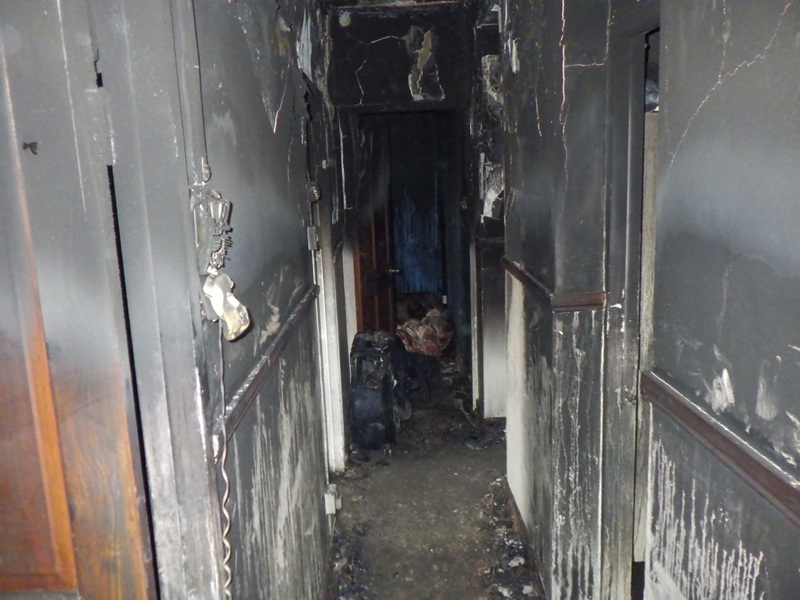 The damage following a deadly fire at Maddocks House in Shadwell