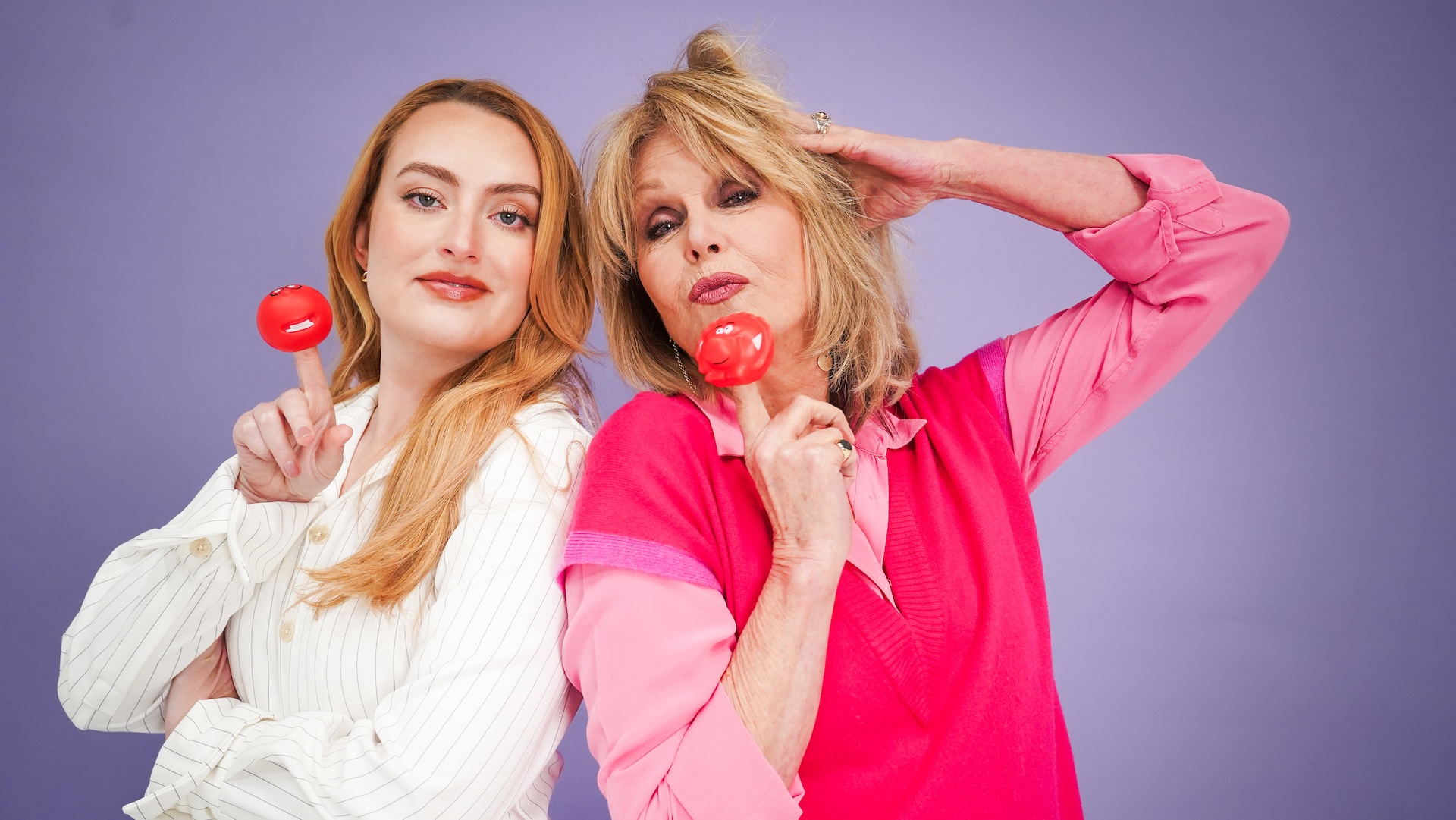 Joanna Lumley and Amelia Dimoldenberg starred in a special sketch to launch Red Nose Day 2025. Image: by Daniel Loveday/Comic Relief